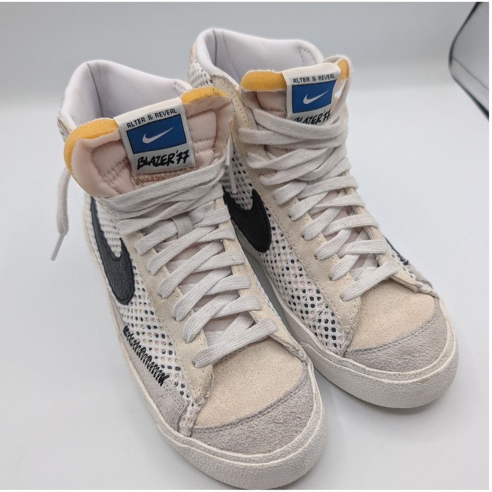 Nike Blazer Mid 77 Alter & Reveal White Black Sail DO7138-100 Mens 7Y Womens 8.5
